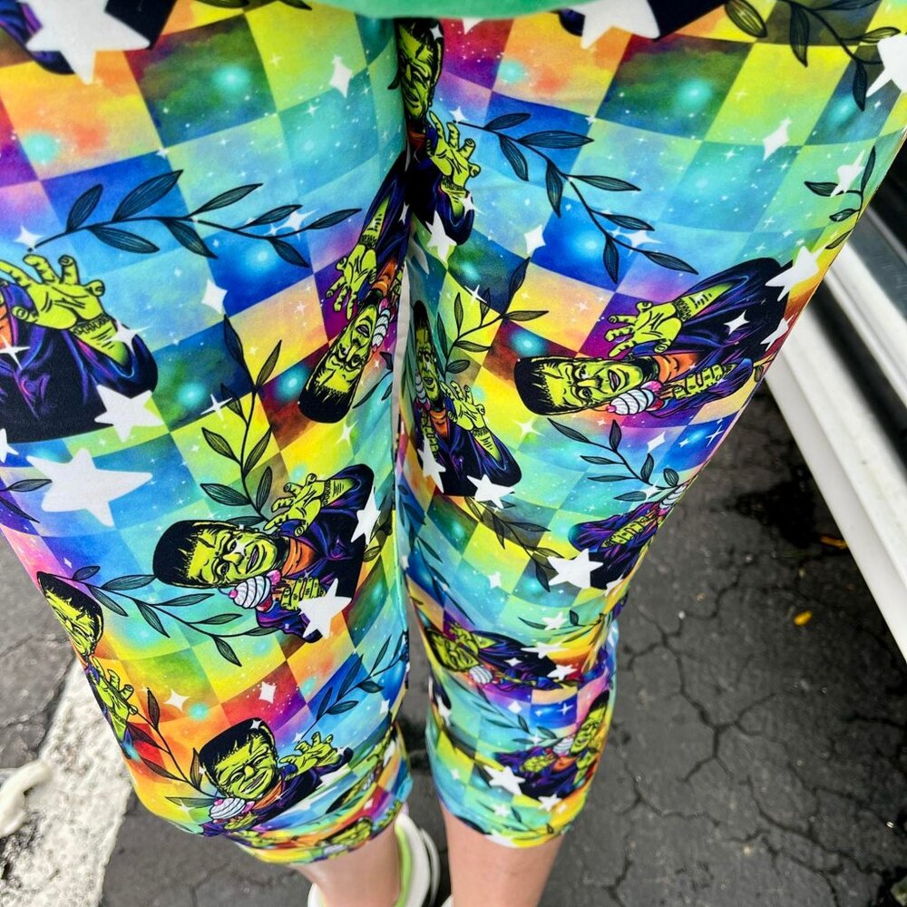 Frankenstein Capris Halloween Cute Adults Custom